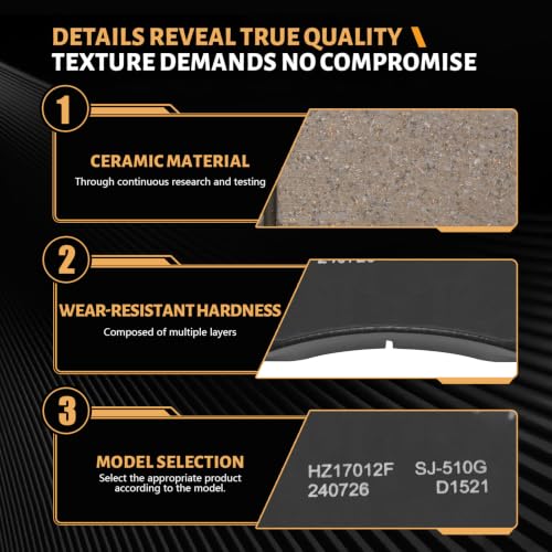 Image of D1521 Front Premium Ceramic Disc Brake Pads Fit For Honda CR-V 2020-2022 Hybrid EX /EX-L /Touring, For CR-V 2012-2016 AWD 2.4L,For Honda Crosstour 2013-2015, For Subaru Legacy 2016-2019 2.5i