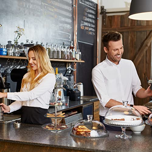 Foto von Relaxdays Etagere, 3 Etagen, rund, Cupcake, Keks, Obst, Muffin, Servierständer, Glas, Edelstahl, silber/transparent, 1 Stück