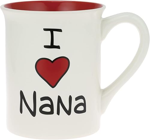Enesco Our Name is Mud I Heart Nana Grandmother - Taza de café, 16 onzas, multicolor