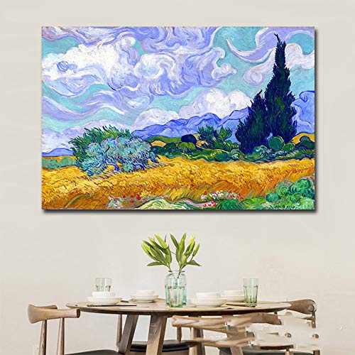 Rahmenlose Malerei Abstrakte Blumenlandschaft Poster berühmte Klassische Wandkunst Druckdekoration Moderne WohnzimmerdekorationZGQ5199 50X70cm