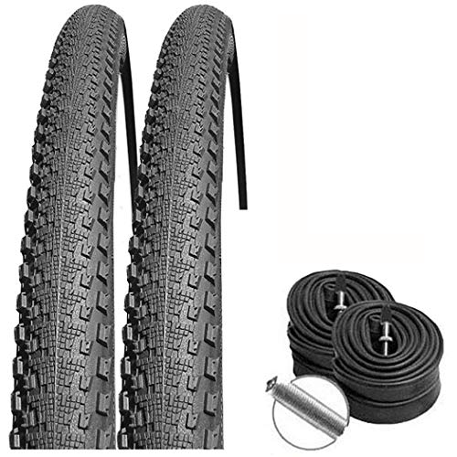 Set: 2 x Continental Double Fighter III Semi-Slick 37-622 + Conti SCHLÄUCHE Autoventil Cover