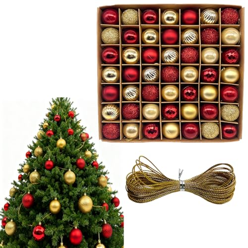 Diyxisk Weihnachtskugeln, 49 Stück Christbaumkugeln, 3cm...