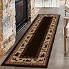 Vintage Forest Brown Long Hallway Rug Runners 2x7ft Bear Moose Wildlife Area Rug Breathable Absorbent Non Slip Carpets Foldable Soft Machine Washable Rug for Family Hallway Floor