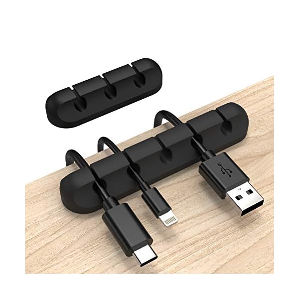 Twine Organizer, Cable Clips Twine Holder, Cable Administration USB Cable Energy Wire Twine Clips, 2 Packs Cable Organizers for Automobile Residence and Workplace (5, 3 Slots)