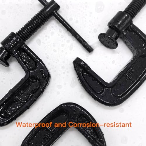 Image of 1-Inch C-Clamp Set, Heavy-Duty Cast Iron C-Clamps with 0.8-Inch Throat for Woodworking, Welding, and Building(4Pcs)
