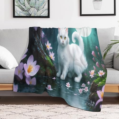 Couverture lit en flanelle housse canapé plaid polaire chat 130x180