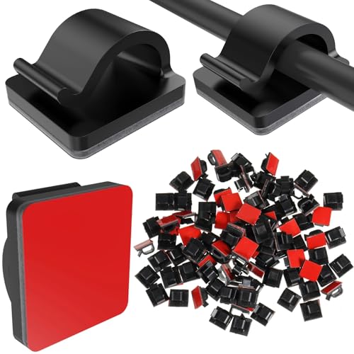 Blulu 100 Pcs Christmas Light Clips, Self Adhesive, Large, Black