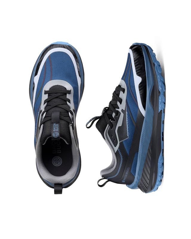 Image of Bacca Bucci HYPERCORE Men's Running /Walking Shoes | Breathable Mesh Upper with Reinforced Overlays | Thick Cushioned Midsole | Rugged Lug Grip Outsole | Lace-Up Sports Sneakers