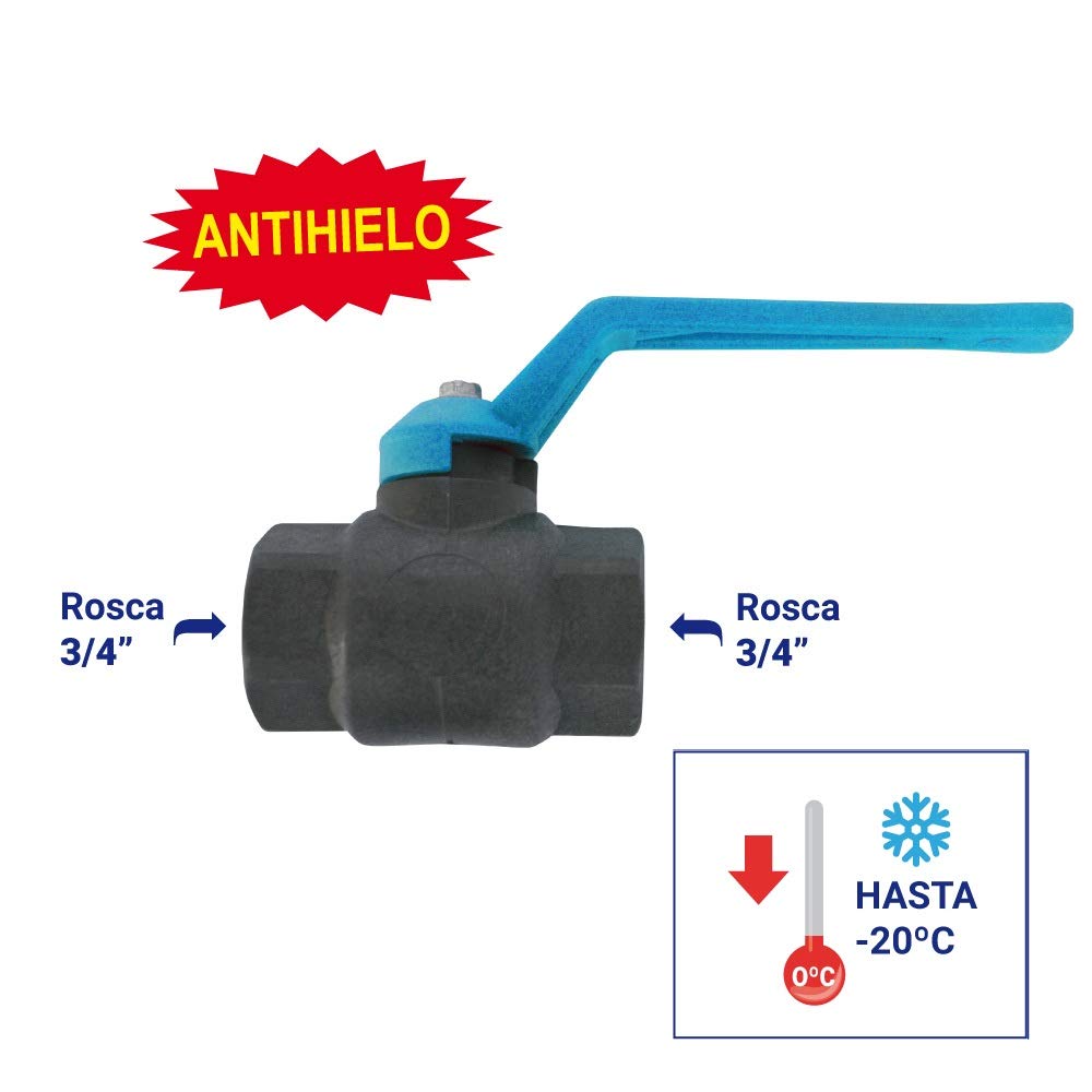 Valvola sfera filettata femmina con ghiera in polipropilene - ff 3/4