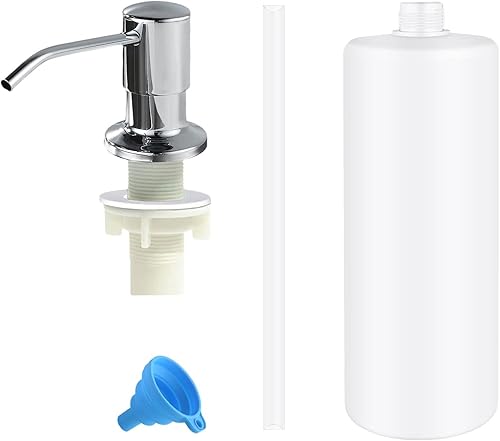 Miniatura 9 de Dispensador de jabón para fregadero de cocina, bomba dispensadora de jabón para platos de acero inoxidable con tubo de extensión de 47 pulgadas