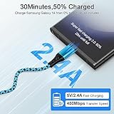 USB C Charger Cable[2Pack/6Ft],Samsung Charger Cable Fast Charge,Type C Phone Charger Lead Fast Charging for Samsung Galaxy S24 A15 A35 A55 S23 S22 S21 A17A14 5G A54 Z Flip 5,Google Pixel 7 6 - Image 3