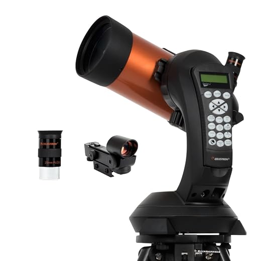 Celestron 11049 NexStar 4SE Geautomatiseerde Maksutov-Cassegrain-telescoop met volledig automatische montering, SkyAlign-technologie en XLT-coating, Zwart/oranje