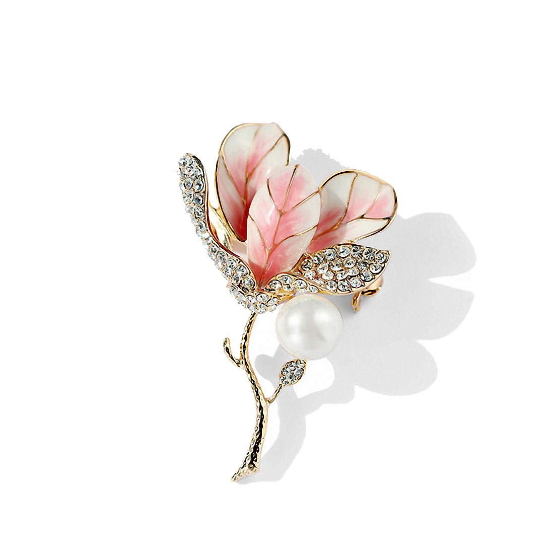 Tulpe Blume Emaille Pin Broach Strass Kristall Frauen Broschen Pins
