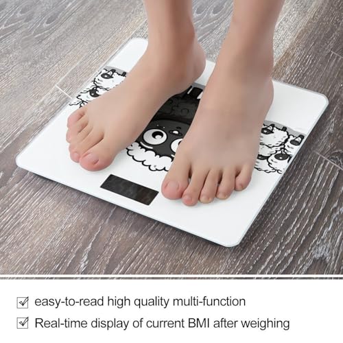 Báscula digital de baño con diseño de oveja blanco y negro miniatura 5