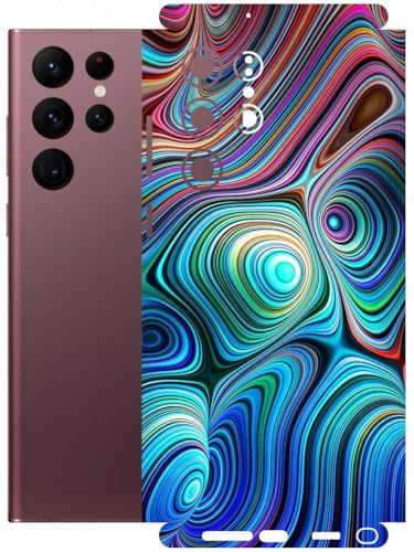 Image of AtOdds - Full Body Back Screen Guard Protector Film - Lamination Wrap Skin Sticker Compatible with Samsung Galaxy S22 Ultra | Scratchproof Matte Finish (Water Paint)