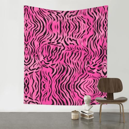 Tapisserie zèbre tigre léopard rose grand format pour tenture murale de chambre moderne