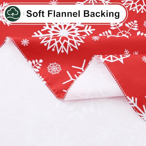 misaya Rectangle Waterproof Vinyl Table Cloth, Wipeable Tablecloth with Flannel Backing, Plastic Table Cover for Dinner, Christmas Party (Red Snowflake, 60" x 84") – Image 5