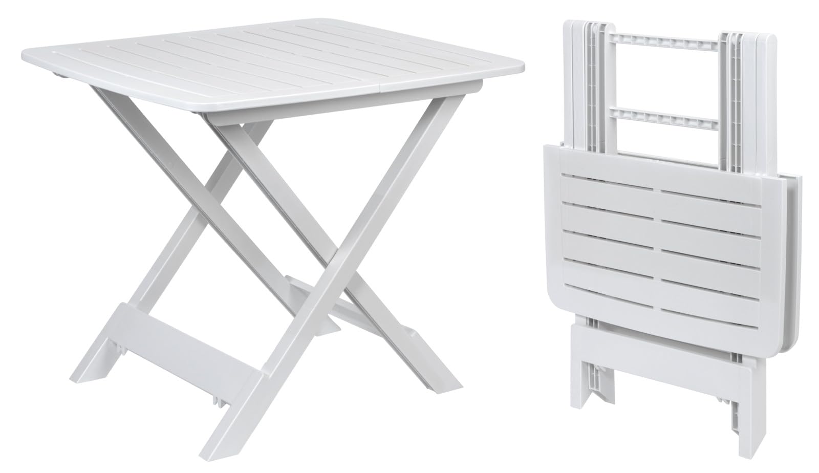 Muddy Hands White Plastic Folding Camping Table Heavy Duty Indoor Home Outdoor Garden Compact Foldable Picnic Garden Patio BBQ Party Table