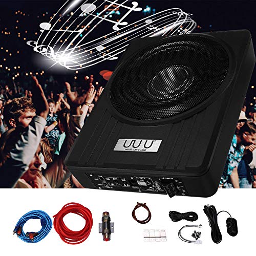 10 Inch Under Seat Woofer Black Slim Under Seat Car Active Sub Woofer Bass Aluminium Alloy Speaker 12V 600W