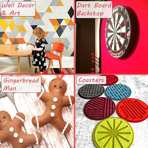 Image of Barcelonetta | Felt Fabric | 36 inchX 36 inchSquare | 1.6mm Thick | Acrylic & Soft | Felt by The Yard | Felt for DIY Crafts, Projects, Sewing (Turquoise, 36 inchX 36 inch)