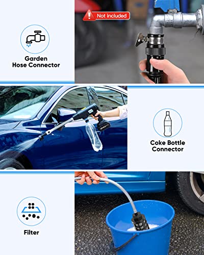 Aihand Cordless Power Washer, 652Psi Cordless Pressure Washer With 2*Rechargeable 4.0Ah Battery, 6-In-1 Nozzle, Portable Pressure Washer For Car/Fence/Floor Cleaning & Watering, Charger Included #TOP4