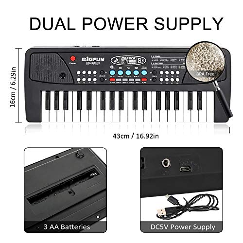 Piano pour Enfants, 37 Touches Multi-Function Clavier électronique de Piano Jouets avec Microphone pour Enfants Garçon… - Les Beatles, Paul McCartney, John Lennon, RIngo Starr, George Harrison Piano pour Enfants, 37 Touches Multi-Function Clavier électronique de Piano Jouets avec Microphone pour Enfants Garçon… – Image 6