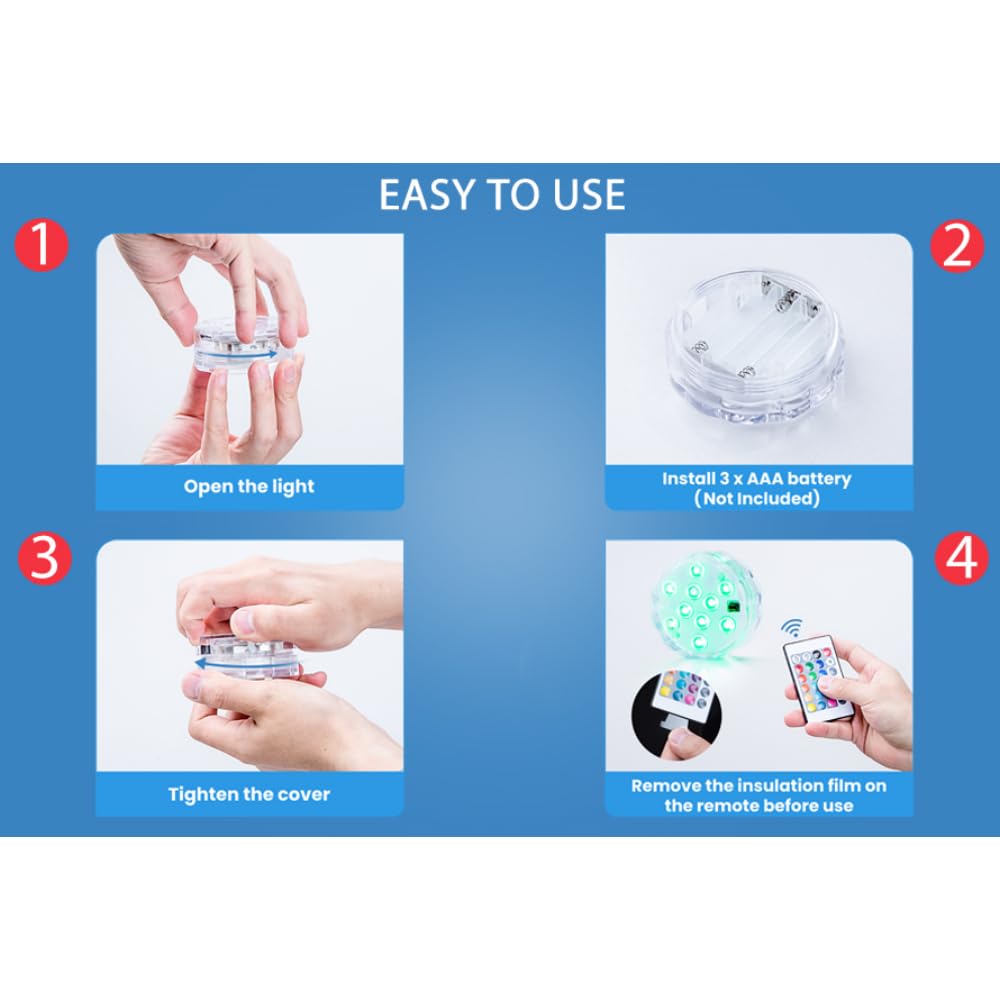JT-HLM - Luci per barche senza fili, alimentate a batteria, impermeabili, luci a LED marine, luce interna per ponte barca, luce di cortesia, per pesca, pontone, barca a vela, kayak, telecomando RGB