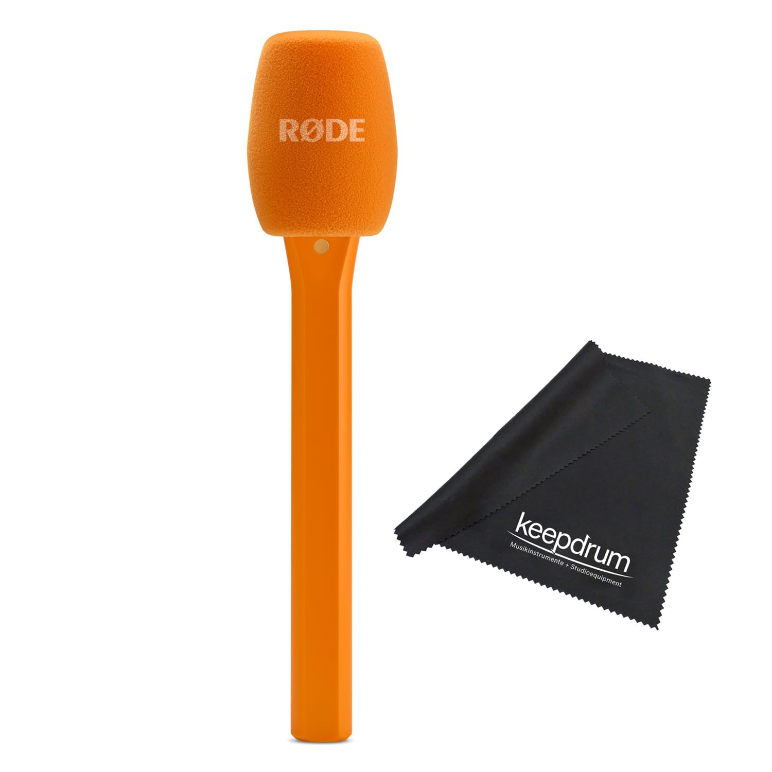 Rode Interview Micro Handadapter für Wireless Micro Mikrofon-System Orange mit keepdrum Mikrofasertuch