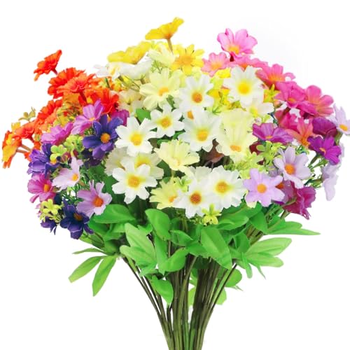 Woltoy Fleurs Artificielles 9 Pièces Fausse Fleur Marguerite comme De Vraies Artificielles pour Mariage, Bouquets De Mariée, Maison, Bricolage,...
