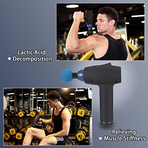 Muscle Massage Gun, Percussion Massage Gun for Athletes Deep Tissue Massager Impact Device Handheld Muscle Electric Gun with 6 Massage Heads 30 Speed High-Intensity Vibration Helps Relieve Soreness - Thumbnail 3