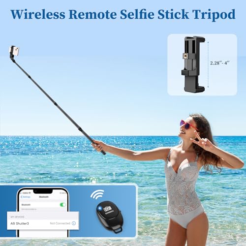 Image of Nineigh Phone Tripod Stand, 70 inch Selfie Stick Cell Phone Tripod with Remote | Phone Holder /Carry Bag, Aluminum Alloy Selfie Stick Tripods, Compatible with iPhone Samsung GoPro Smartphone