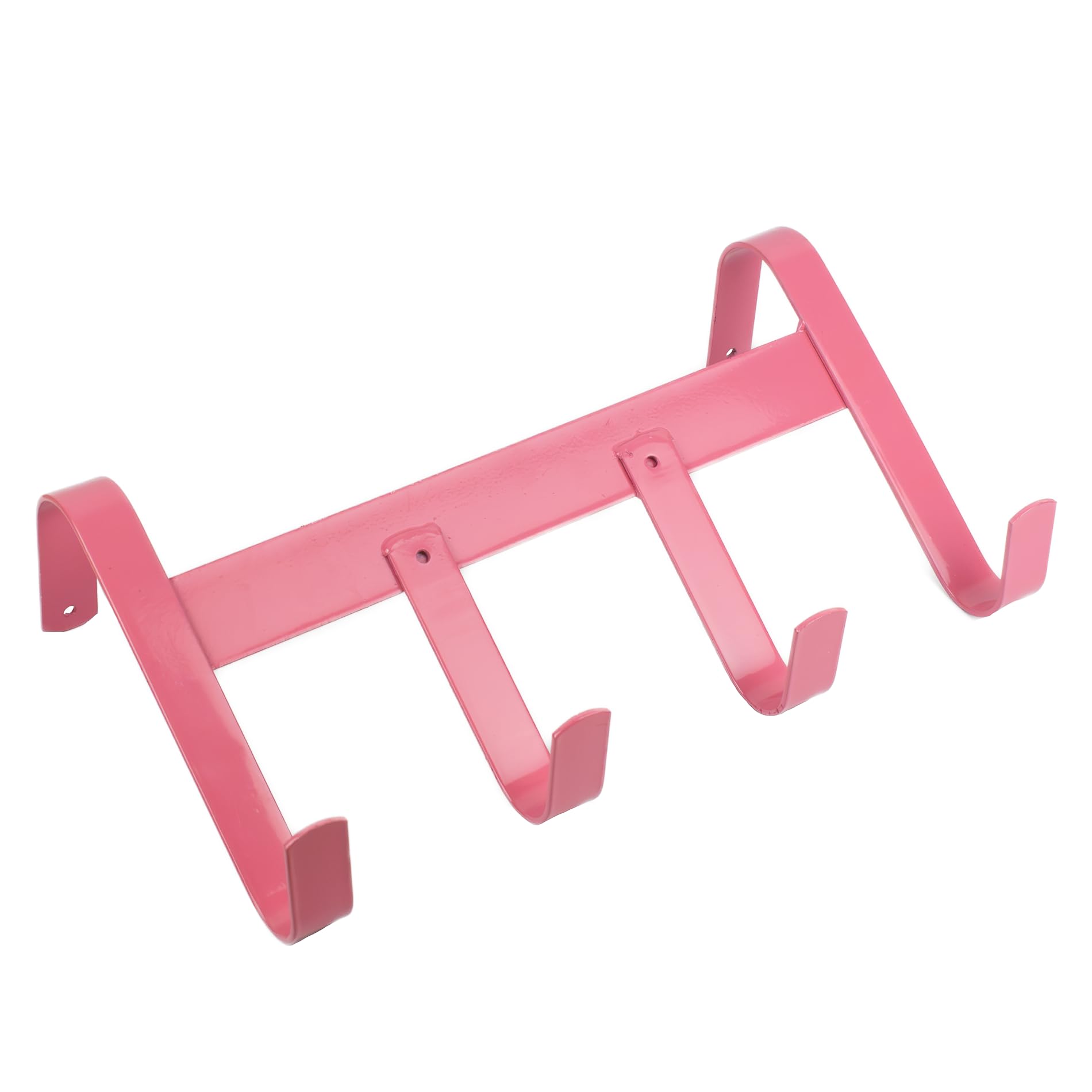 GS Equestrian & Country 4 Hook Metal Handy Hanger – Wall Mounted Tack Rack for Bridles, Headcollars & Equipment Storage (Pink, One Size)