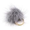 chenpaif Bague Bijoux, Accessoires de Bijoux à la Mode redimensionnable Moelleux Pompon Boule Anneau pour Femmes Fille #2