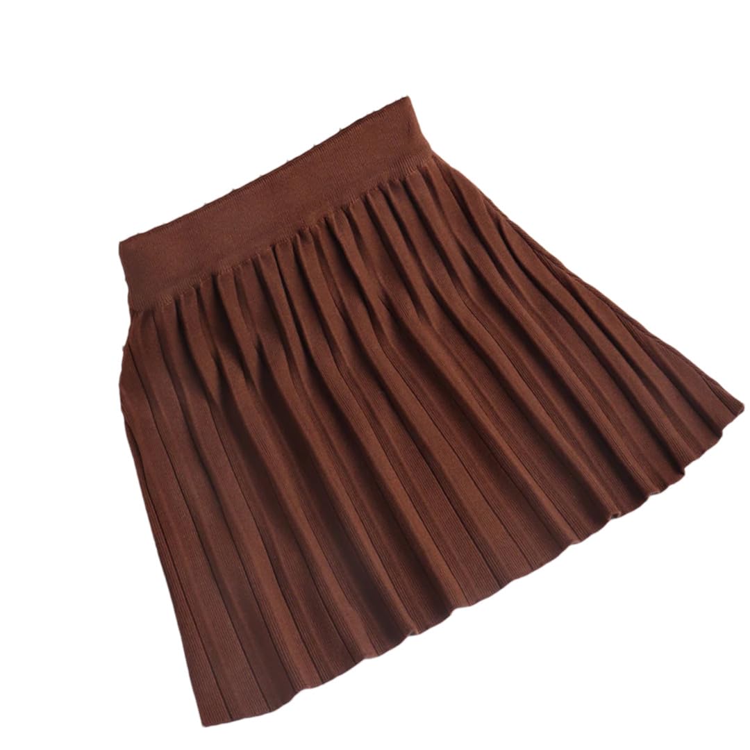 Yeuyyben Primavera Autunno Donne Gonna Pieghettata Vita Alta Ladys Moda Coreana Una Linea Mini Gonne Corte