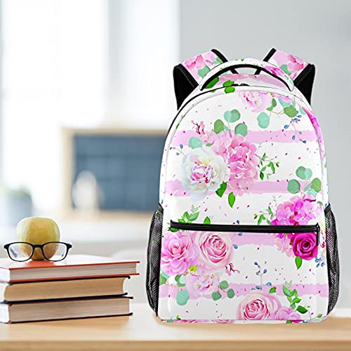 Mochila para portátil de peonías con diseño floral acolchado 6