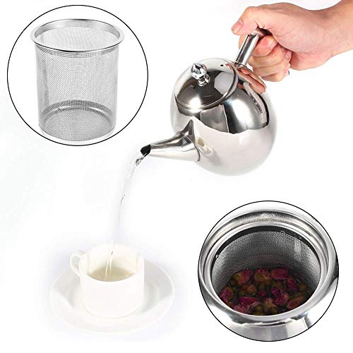 Tetera de acero inoxidable con filtro de gran capacidad (1 L, verifica la tetera con agua fría antes de usarla) - Imagen 3