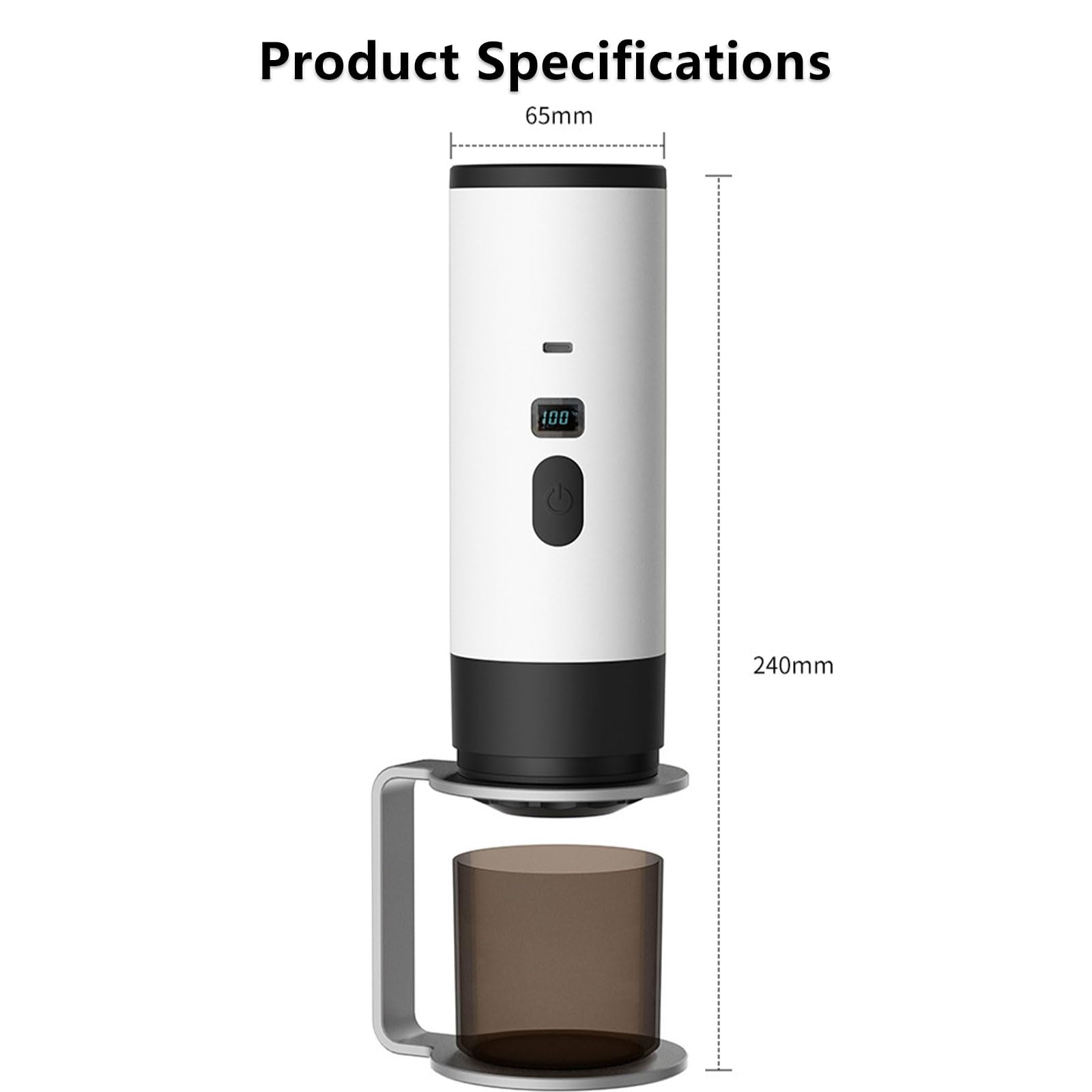 Cafetera portátil 3 en 1 con calentamiento rápido, diseño fácil de viajar, soporta café en cápsulas y molienda fina para café recién hecho en cualquier momento