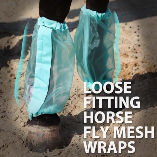 Image of Universal Size Horse Leggings Fine Mesh Greatly Reduce Stomping Breathable Horse Boots Leg Wraps (Set of 4) Summer Mint