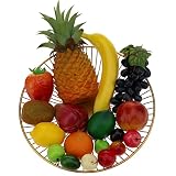 Woration 18pcs Fake Pineapple Grape Banana Strawberry Kiwi Lime Lemon Nectarine Faux Simulation Mini