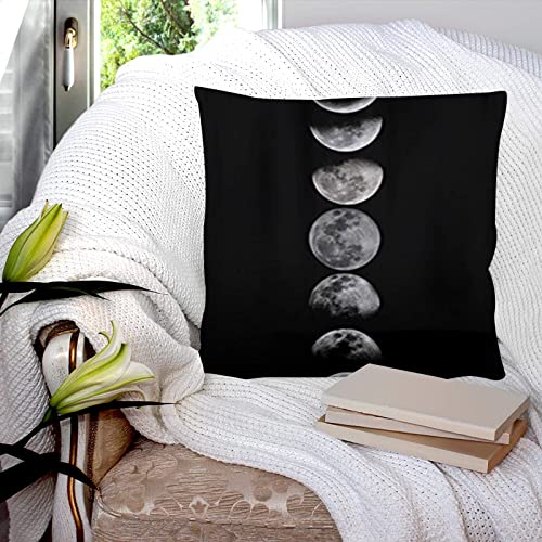 Kissenbezug 45x45 cm,Emotionsphasen des Mondmusters, Kissenbezug Dekorative Quadrat Sofa Kissenbezug für Home Decor Favor, mit unsichtbarem Reißverschluss