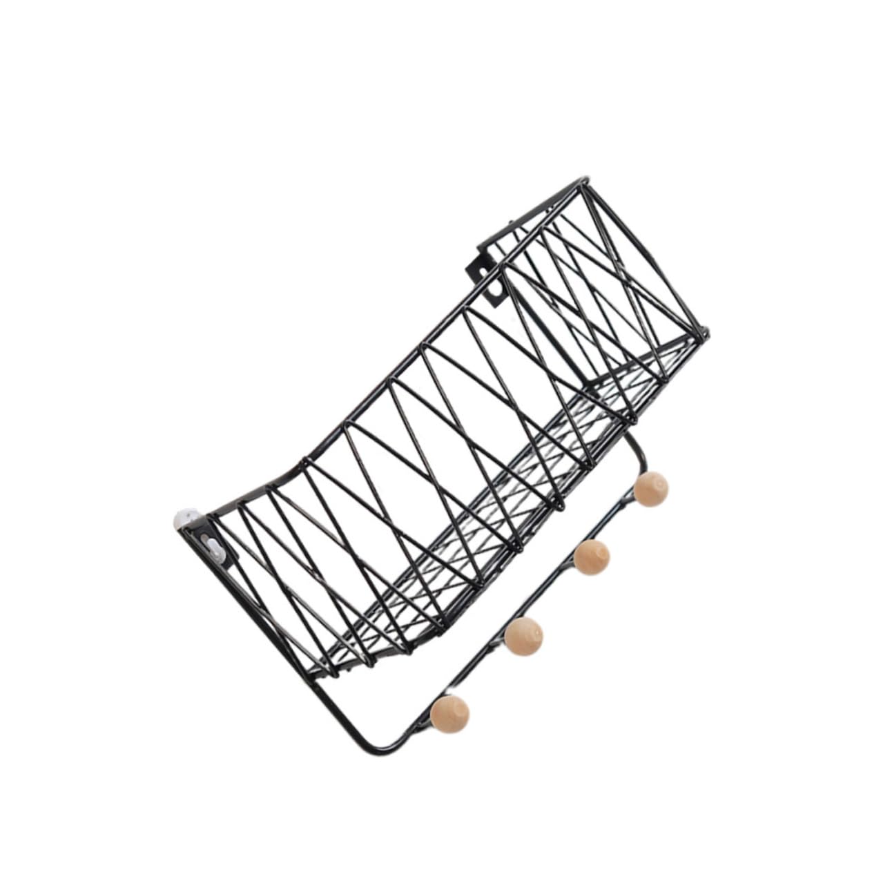 Étagère noir pour mail et clés : petit support de rangement mural et organisateur de maison