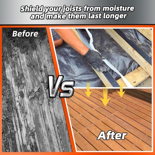 Image of 1 Pack Joist Tape 2 inch x 50' Weather-Resistant Butyl Joist Tape for Decking, Self Adhesive Deck Flashing Tape for Wood Decks Beams Roof and More