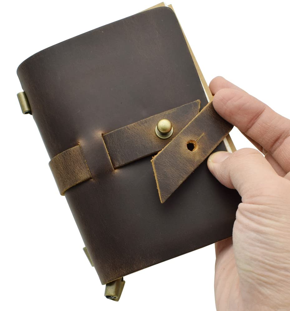 SePKUs Cuaderno de tapa hecho a mano, minicuaderno de viaje para tomar notas, cuaderno de notas, escuela de negocios, oficina, papelería Vintage (A)