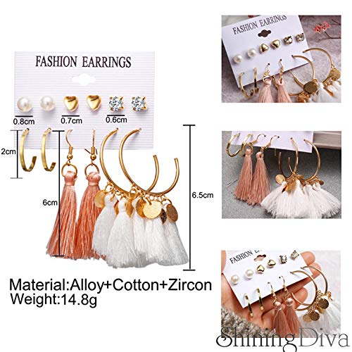 Stylish Tassel Studs Earrings - Multicolour