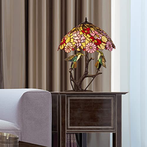Dale Tiffany Lamps Tt21205 Perched Hummingbirds - 4 Light Tiffany Table Lamp, Bronze, 26"X19"X19" #TOP1