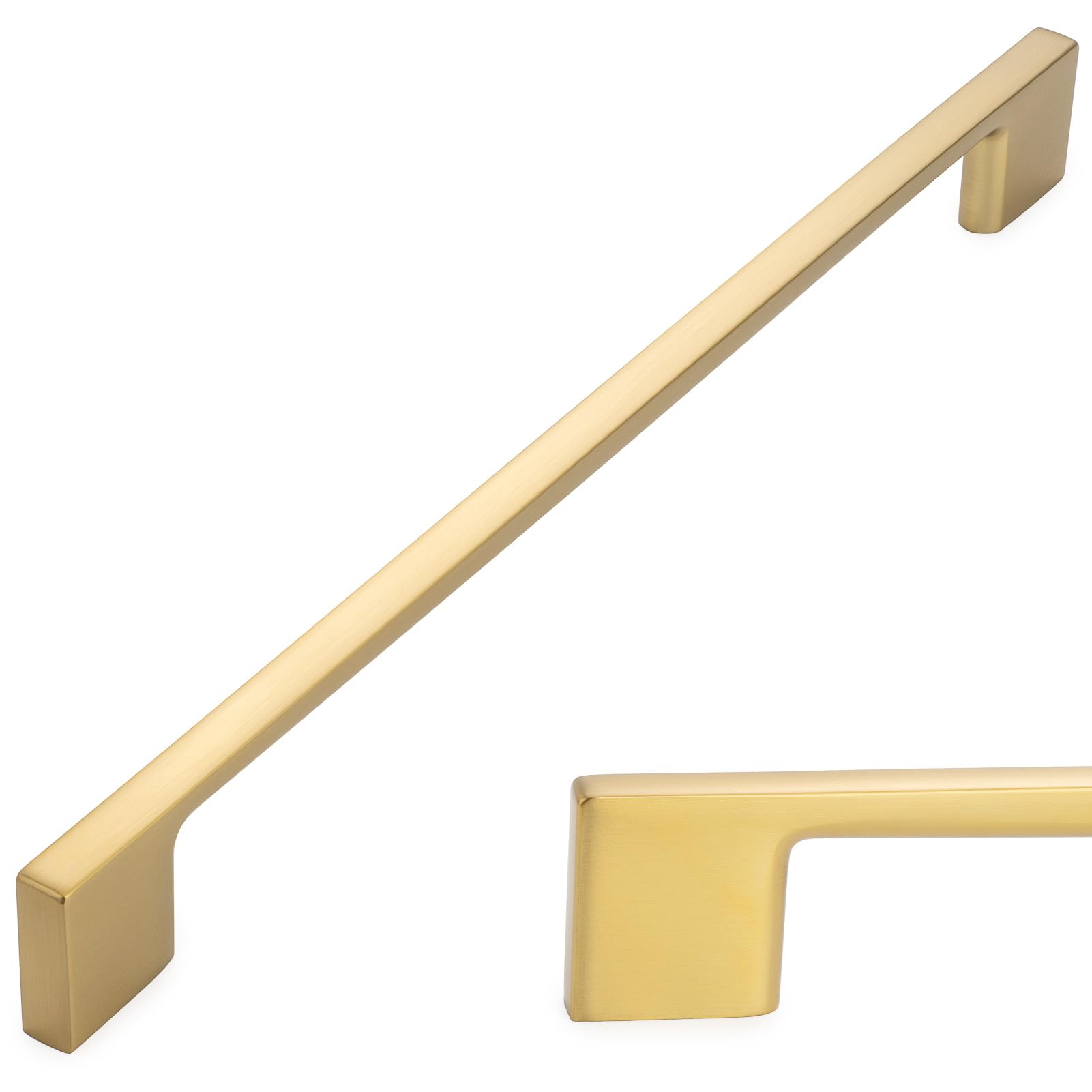 KOOFIZO 5 Pack 8-4/5 Inch Brushed Gold Kitchen Cabinet Pulls Gold Cabinet Handles Gold Cabinet Hardware for Kitchen Cabinets Drawer P01 Dresser Cupboard Bedroom Bathroom