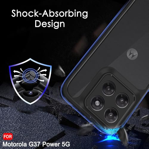 Image of TheGiftKart Hybrid Shockproof Back Cover Case for Motorola Moto G37 Power 5G | Camera Protection Module | Hard Back Cover Case for Moto G37 Power (PC & TPU, Translucent Smoke Matte Back, Black Sides)