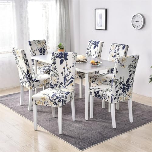 Fundas de asiento elásticas para comedor grandes lavables pack de 2 fundas impresas 2