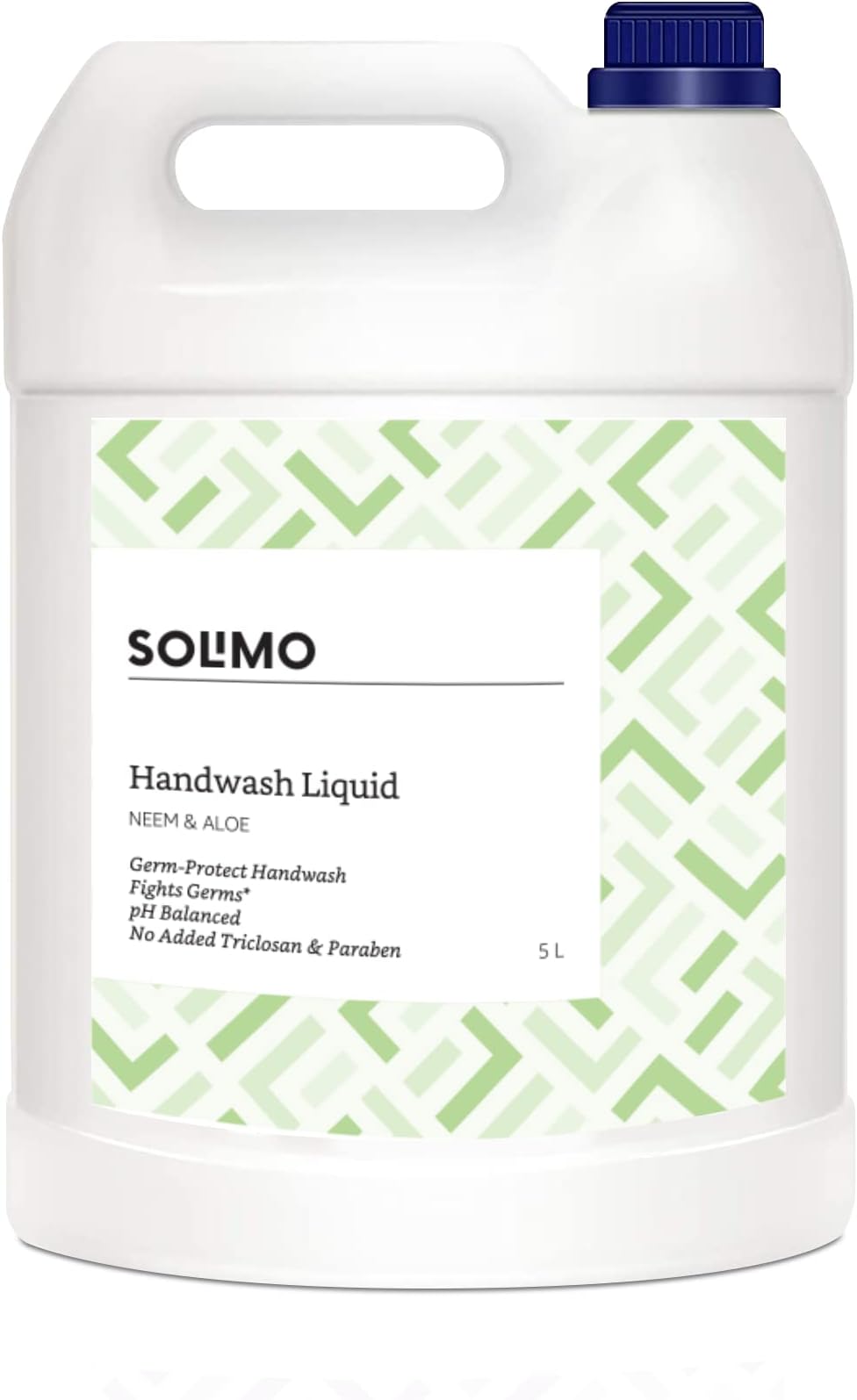 - Amazon Brand - Solimo Handwash Liquid Refill Can, Neem & Aloe - 5 Litre | Antibacterial germ-protect | Advanced Disinfection Formula| pH Balanced