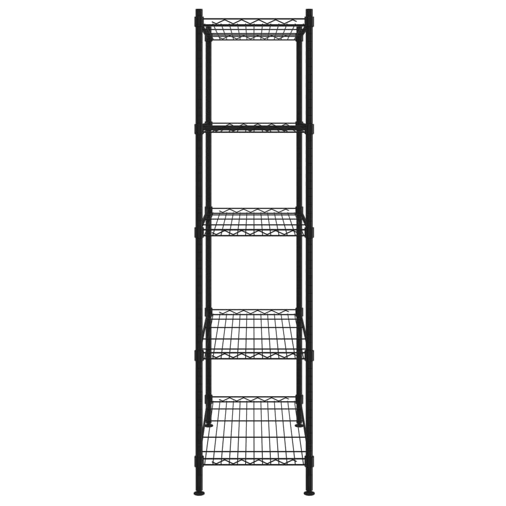 Scaffalatura 90 x 35 x 180 cm in ferro, scaffale per carichi pesanti con 5 ripiani, portata 250 kg, piedini regolabili per cantina, cucina e garage, nero